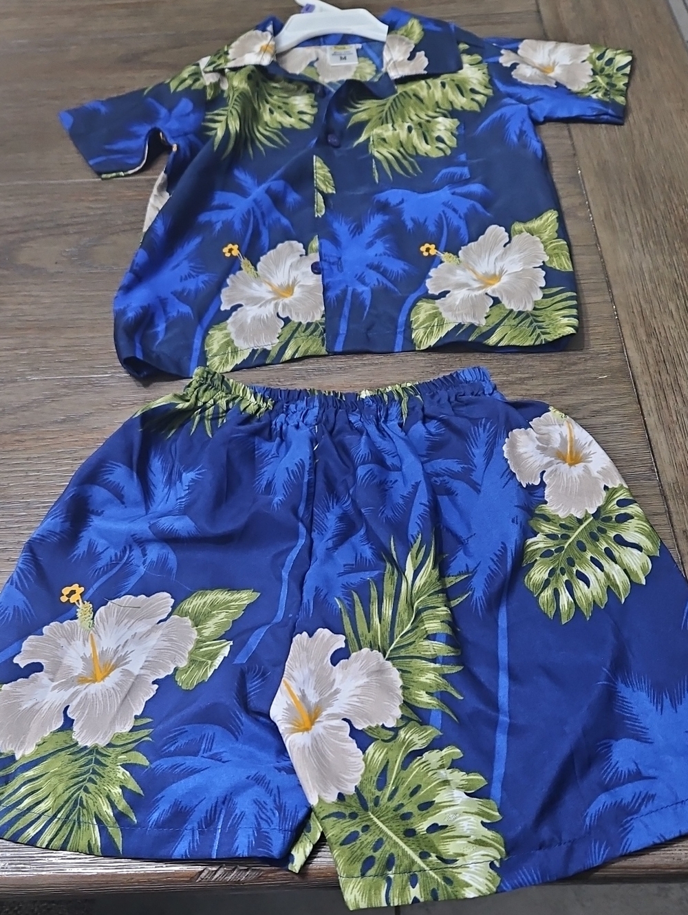 Rima Imar Blue Hawaiian Floral Kids Matching Set